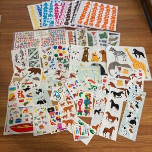 Creative Memories ABC 123 Animal Stickers Lot Crafting Scrapbooking Mrs Grossman